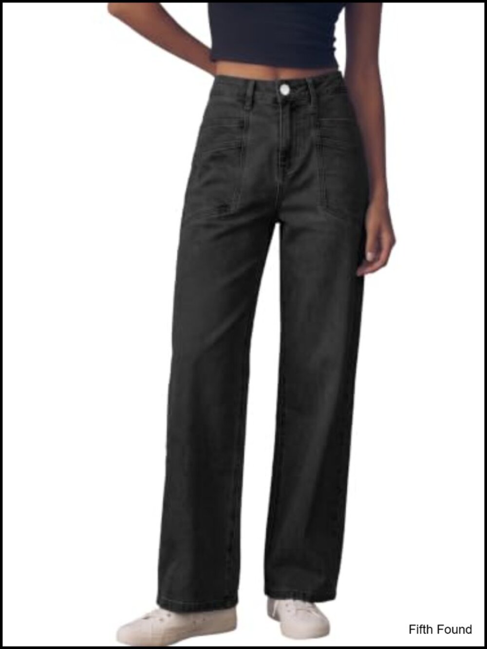 Wide Leg High Waisted Stretchy Denim Jeans Boyfriend Fit